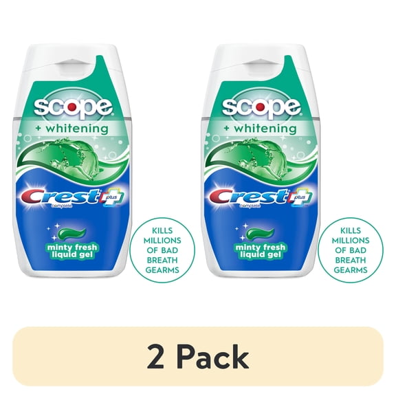 (2 pack) Crest Toothpaste, Complete Plus Scope Minty Fresh Liquid Gel Toothpaste 4.6 oz