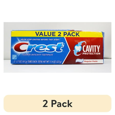 (2 pack) Crest Fluoride Anticavity Toothpaste Cavity Protection Regular Paste Pack of 2