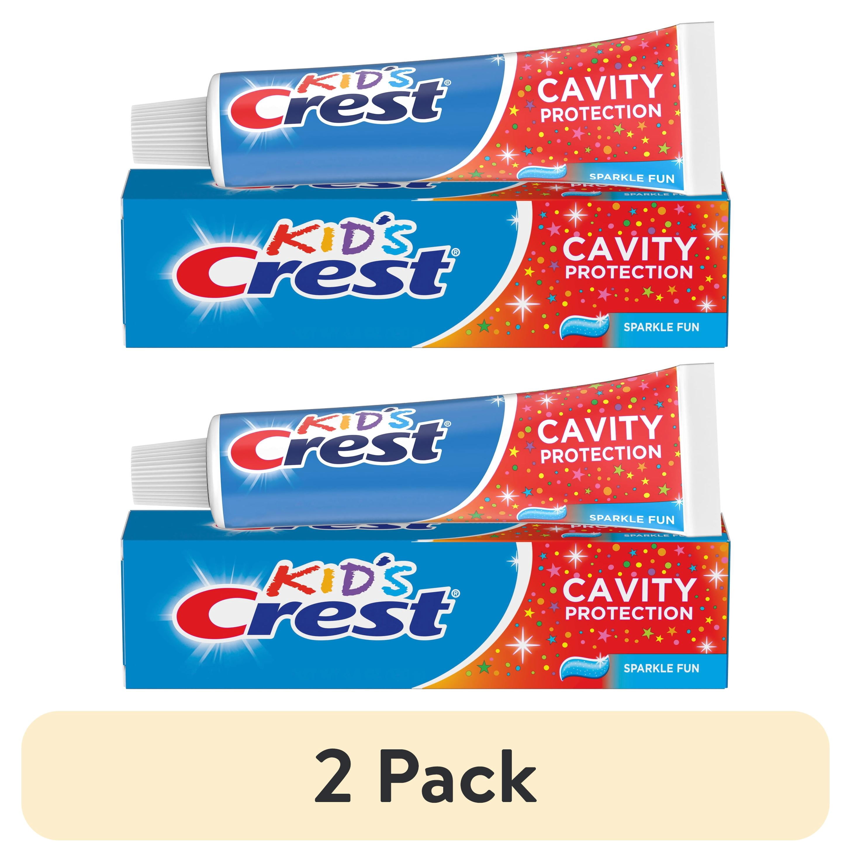 (2 pack) Crest Toothpaste, Kids Cavity Protection Toothpaste, Sparkle Fun Flavor, 4.6 oz, For Ages 3+