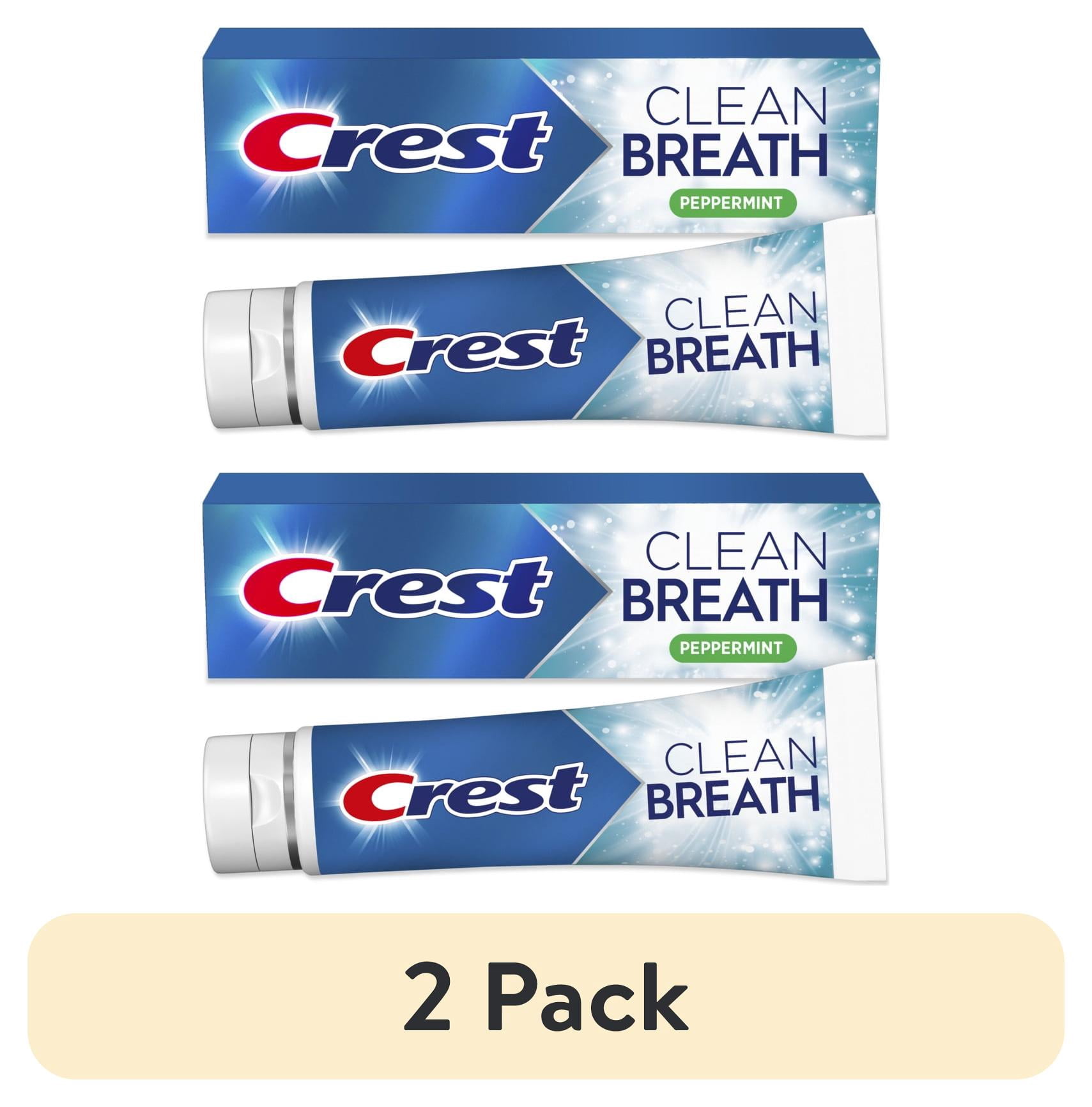 (2 pack) Crest Toothpaste Clean Breath Peppermint 4.6oz - Neutralizes Bad Breath, Antibacterial Protection, Fights Cavities, Freshens Breath, Gently Whitens