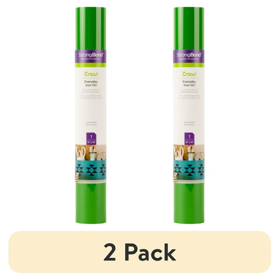 (2 pack) Cricut Everyday Iron-On Vinyl, Apple Green, 12" x 24"