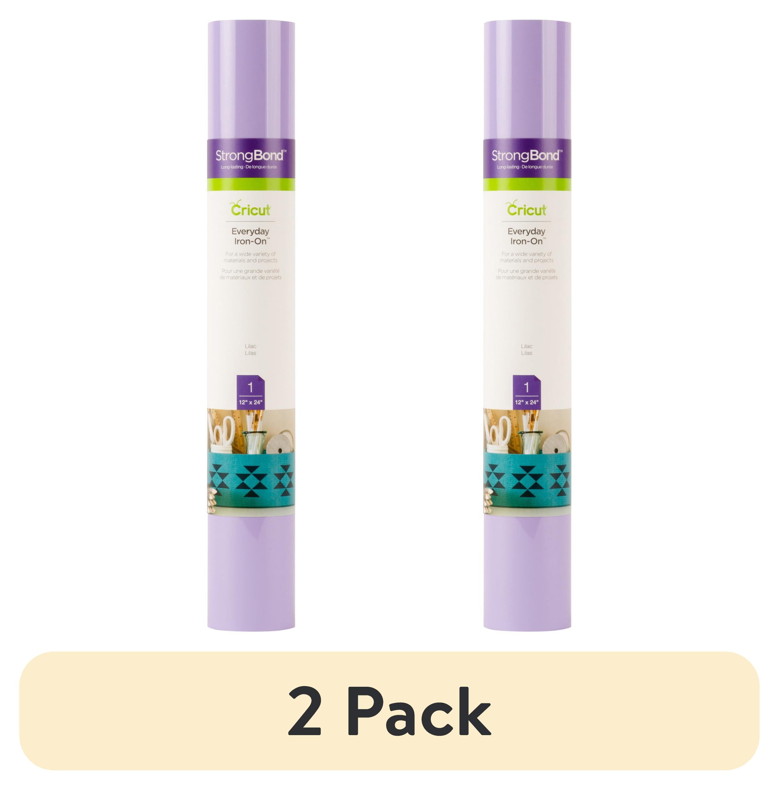 (2 pack) Cricut Everyday Iron-On Vinyl, Lilac, 12" x 24" Roll