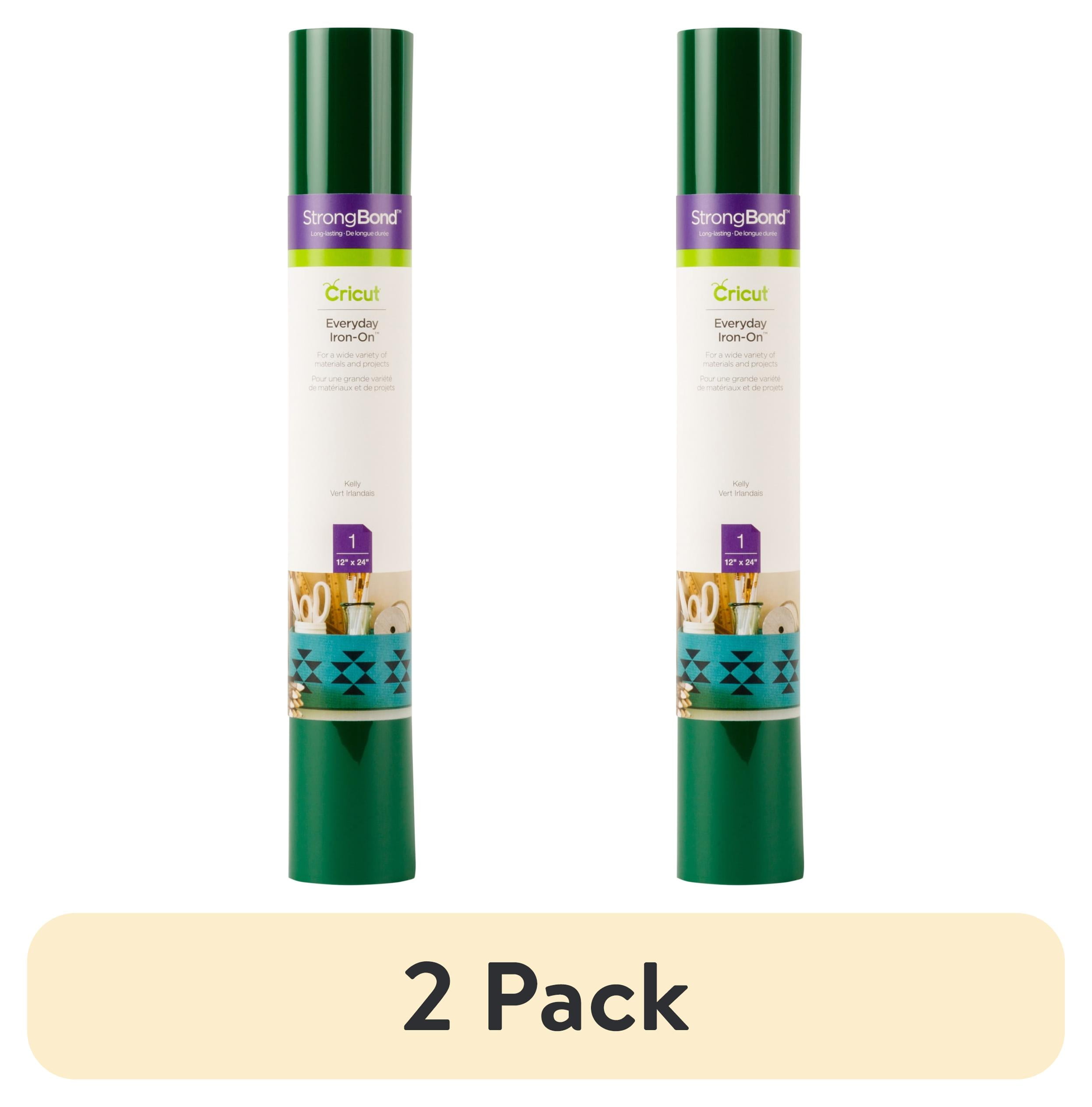 (2 pack) Cricut Everyday Iron-On Vinyl, Kelly, 12" x 24" Roll