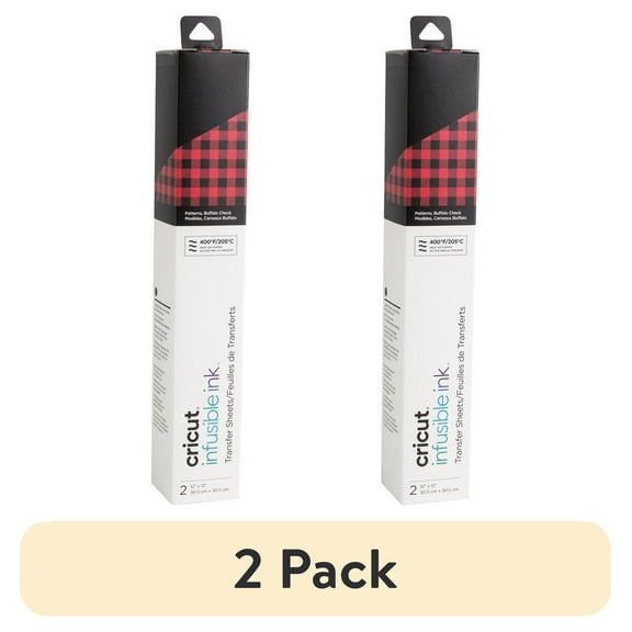(2 pack) Cricut® Infusible Ink™ Sheets Pattern (2), Buffalo Check, 12" x 12"