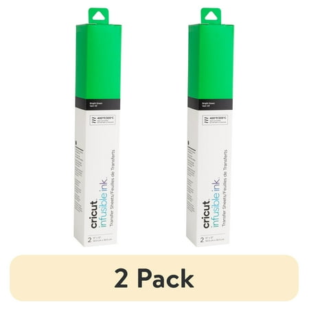 (2 pack) Cricut® Infusible Ink™ Sheets Solid (2), Bright Green, 12" x 12"