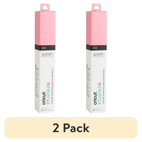 (2 pack) Cricut® Infusible Ink™ Sheets Solid (2), Rose Pink, 12" x 12"