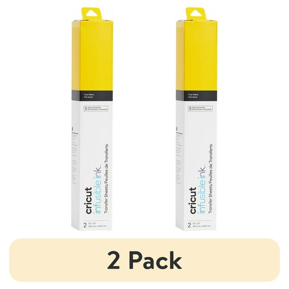 (2 pack) Cricut® Infusible Ink™ Sheets Solid (2), True Yellow, 12" x 12"