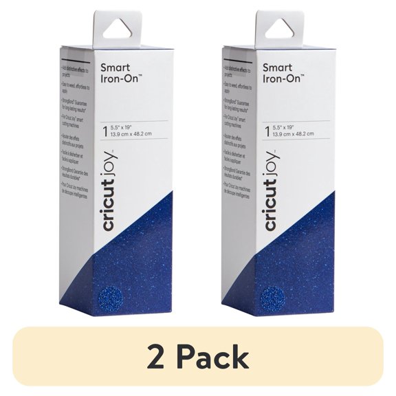 (2 pack) Cricut Joy™ Smart Iron-On™ Vinyl Glitter, Sapphire, 5.5" x 19"