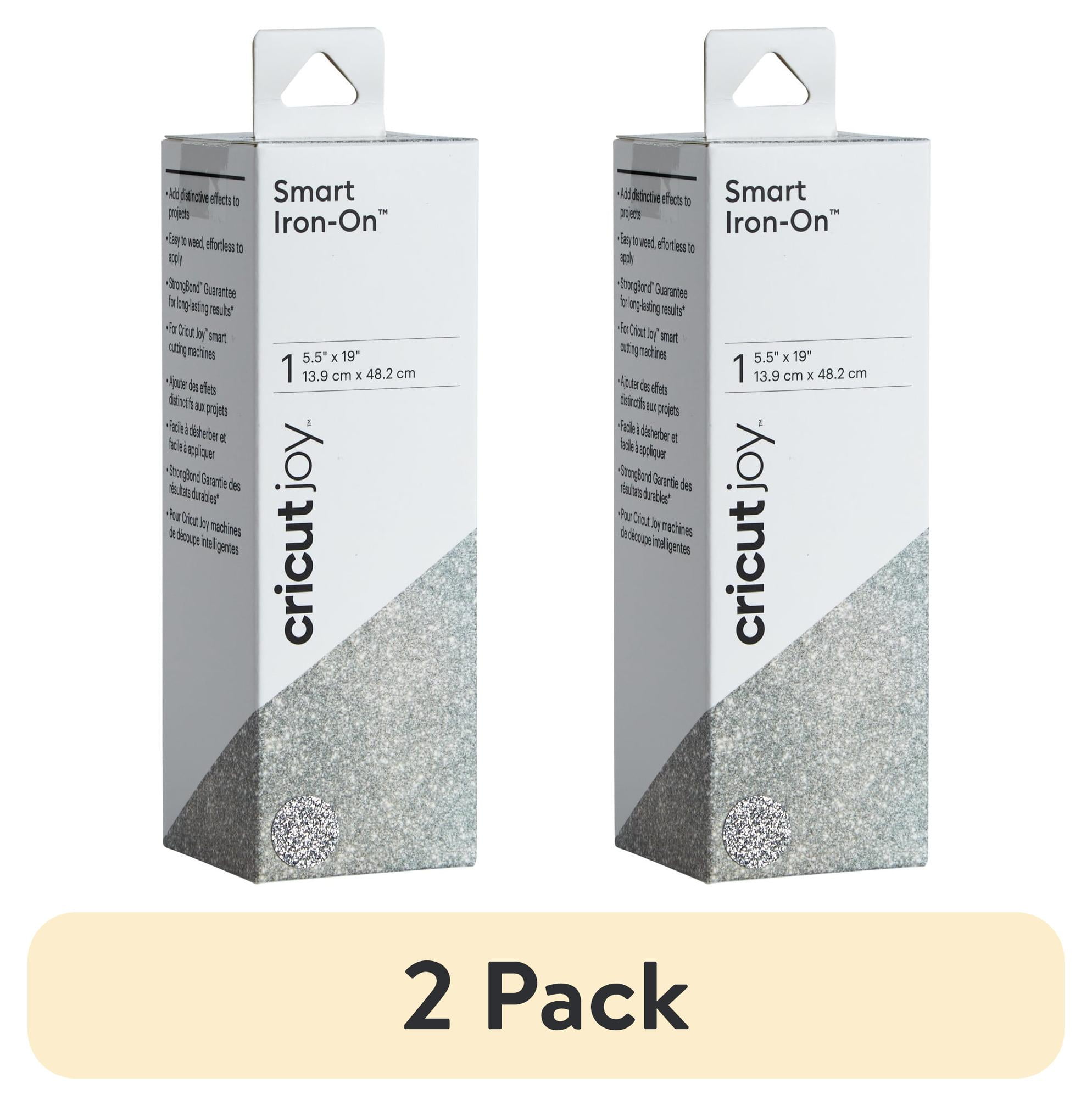 (2 pack) Cricut Joy™ Smart Iron-On™ Vinyl Glitter, Silver, 5.5" x 19"