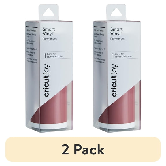 (2 pack) Cricut Joy Smart Vinyl Permanent, 5.5" x 48"