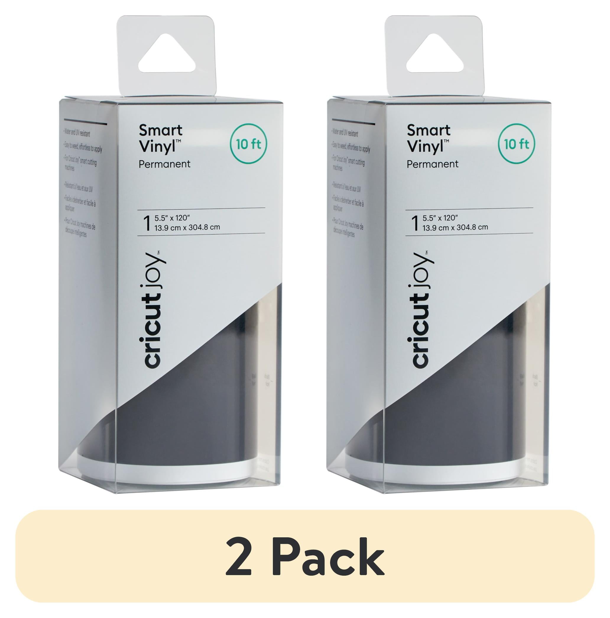 (2 pack) Cricut Joy™ Smart Vinyl™ – Permanent Value Roll (10 ft), Black, 5.5" x 120"