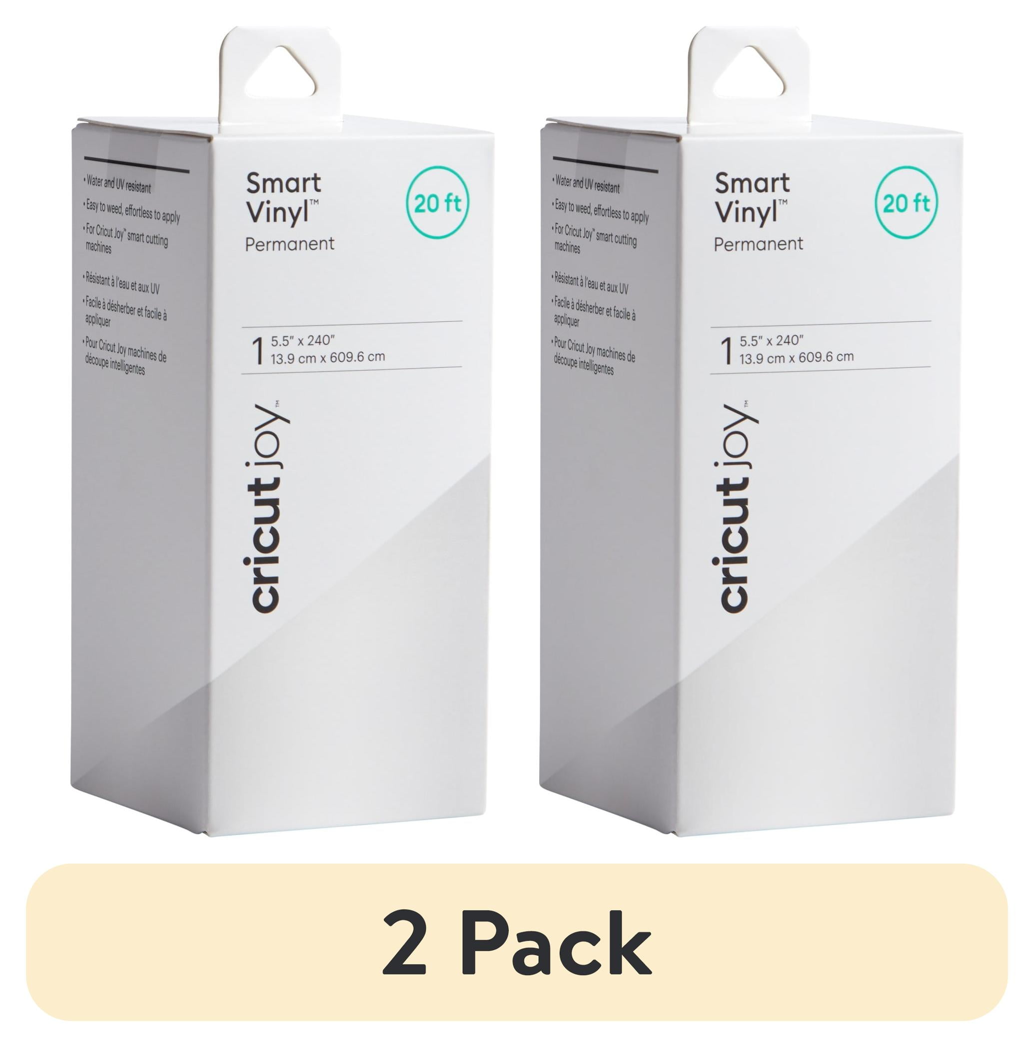 (2 pack) Cricut Joy™ Smart Vinyl™ – Permanent Value Roll (20 ft), White, 5.5" x 240"
