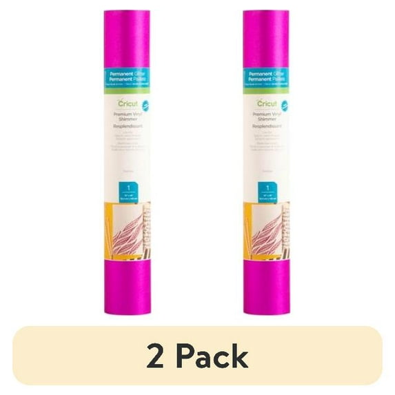 (2 pack) Cricut Premium Vinyl Shimmer Permanent, Shimmer Fuchsia, 12" x 48"