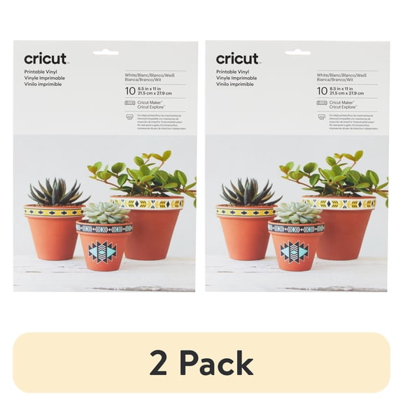 (2 pack) Cricut Printable Vinyl, 8.5" x 11"