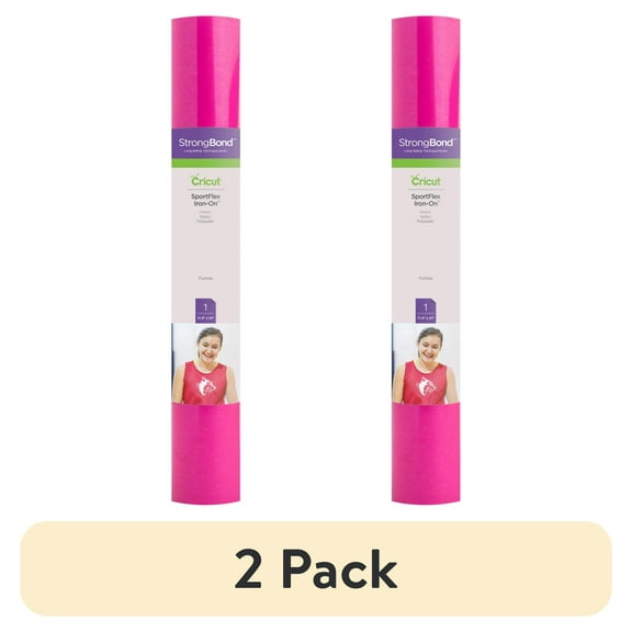 (2 pack) Cricut SportFlex Iron-On Vinyl, Fuchsia, 11.8" x 24"