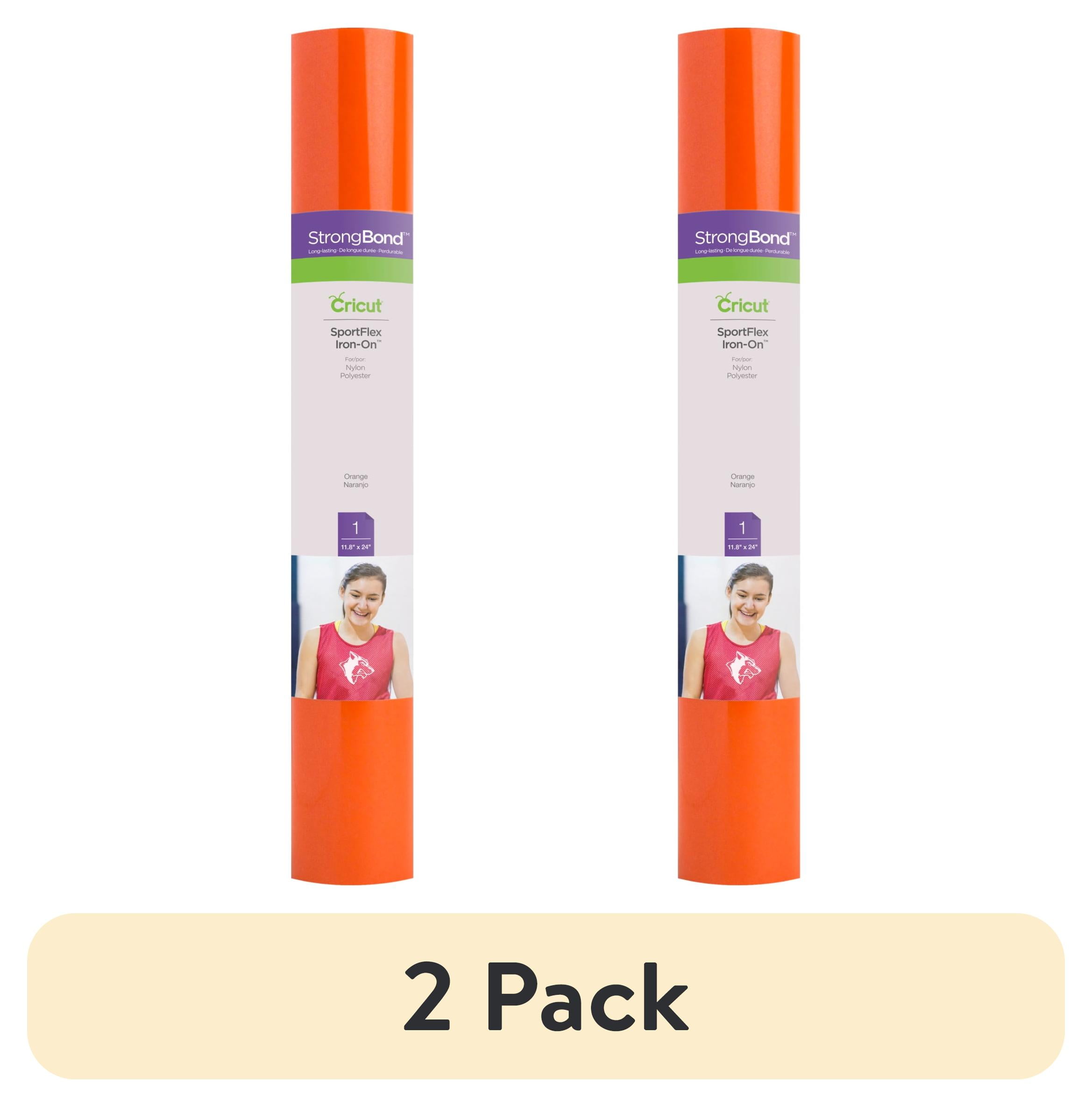(2 pack) Cricut SportFlex Iron-On Vinyl, Orange, 11.8" x 24"