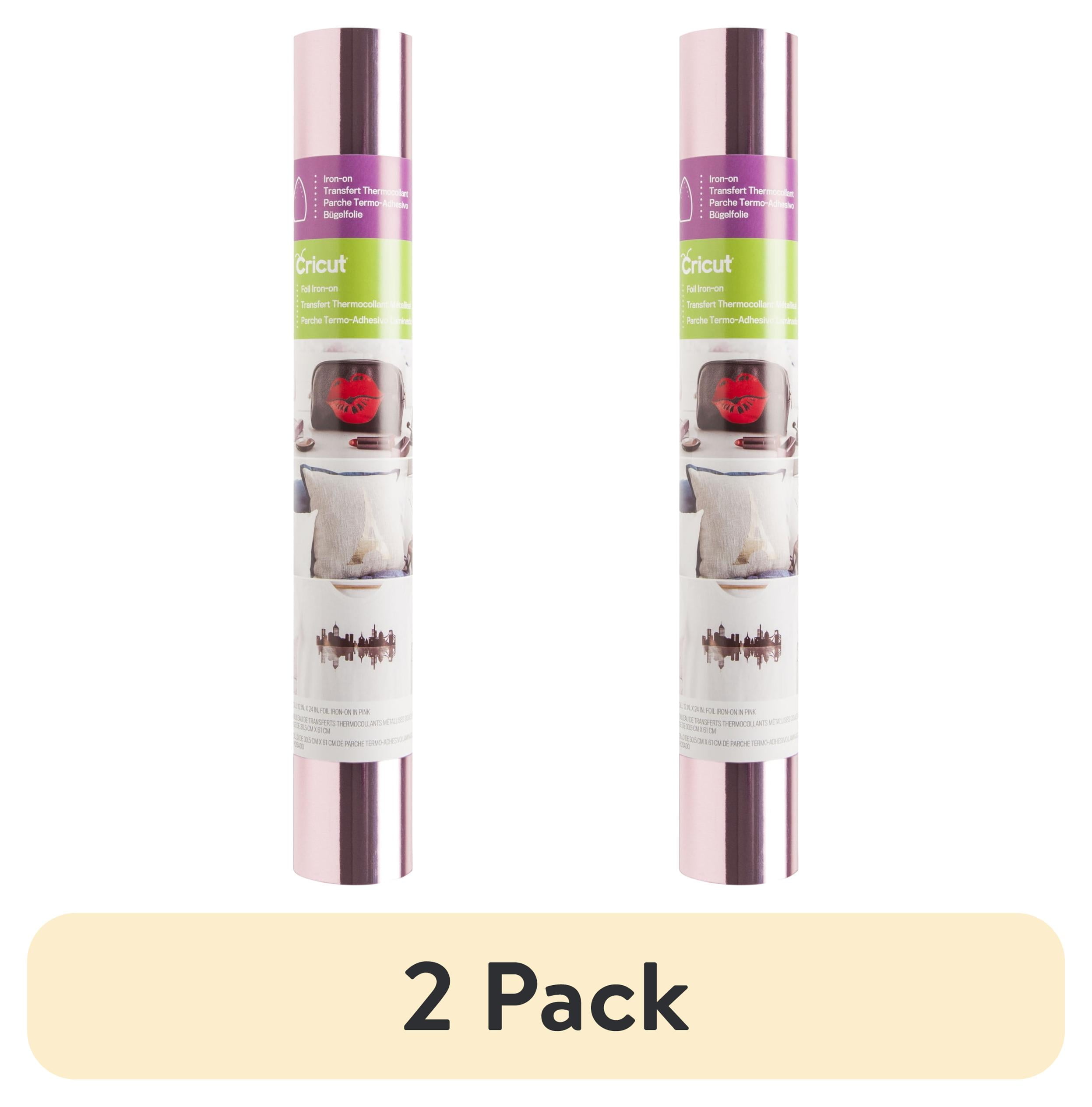 (2 pack) CricutFoil Iron-On Vinyl, Pink, 12" x 24"