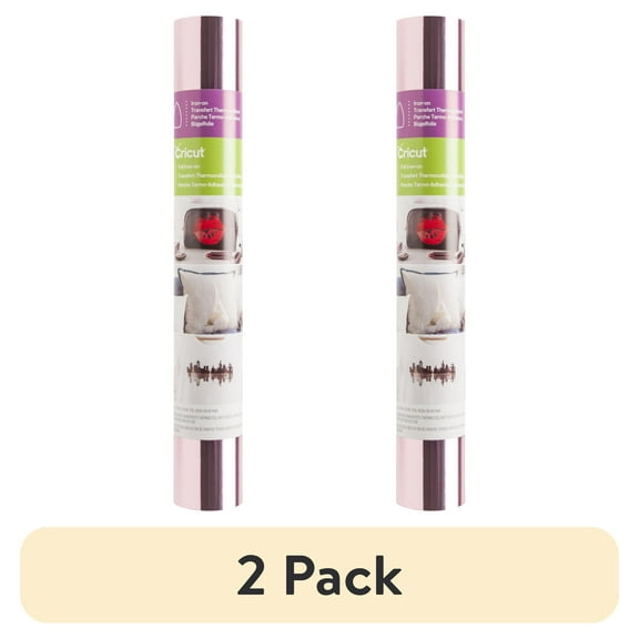 (2 pack) CricutFoil Iron-On Vinyl, Pink, 12" x 24"