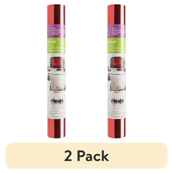 (2 pack) CricutFoil Iron-On Vinyl, Red, 12" x 24"