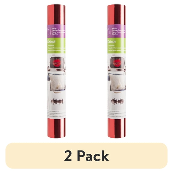 (2 pack) CricutFoil Iron-On Vinyl, Red, 12" x 24"