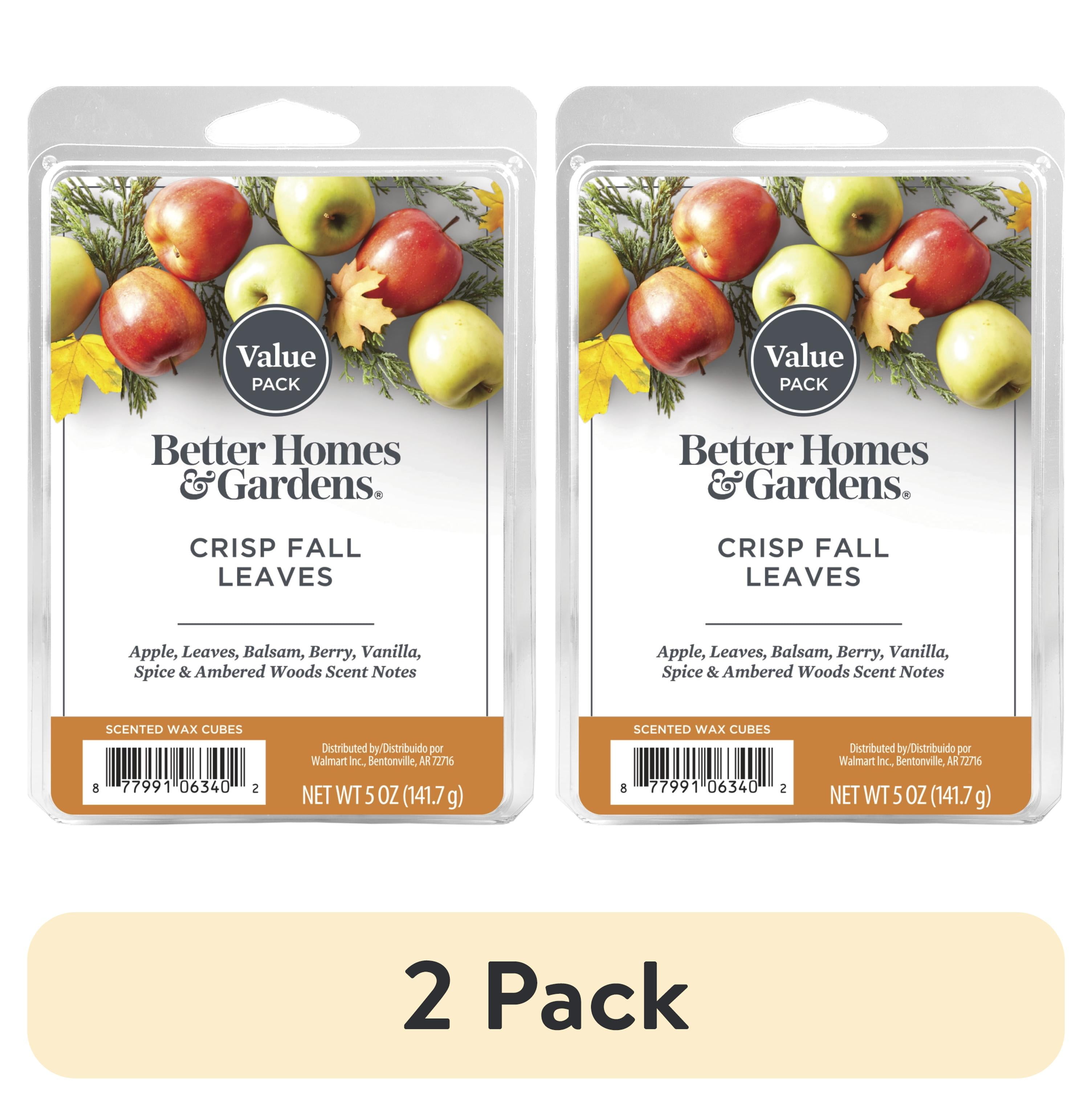 (2 pack) Crisp Fall Leaves Scented Wax Melts, Better Homes & Gardens, 5 oz (Value Size)