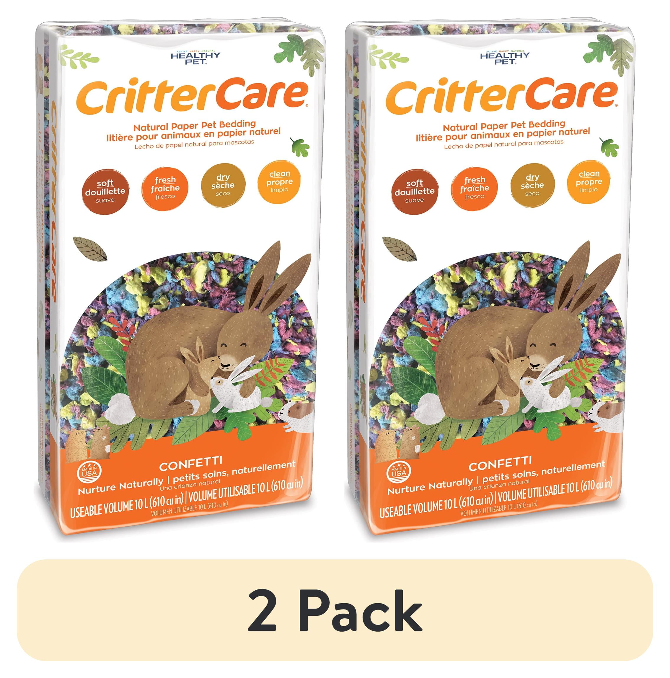 (2 pack) Critter Care Confetti Natural Paper Small Pet Bedding, 10 L