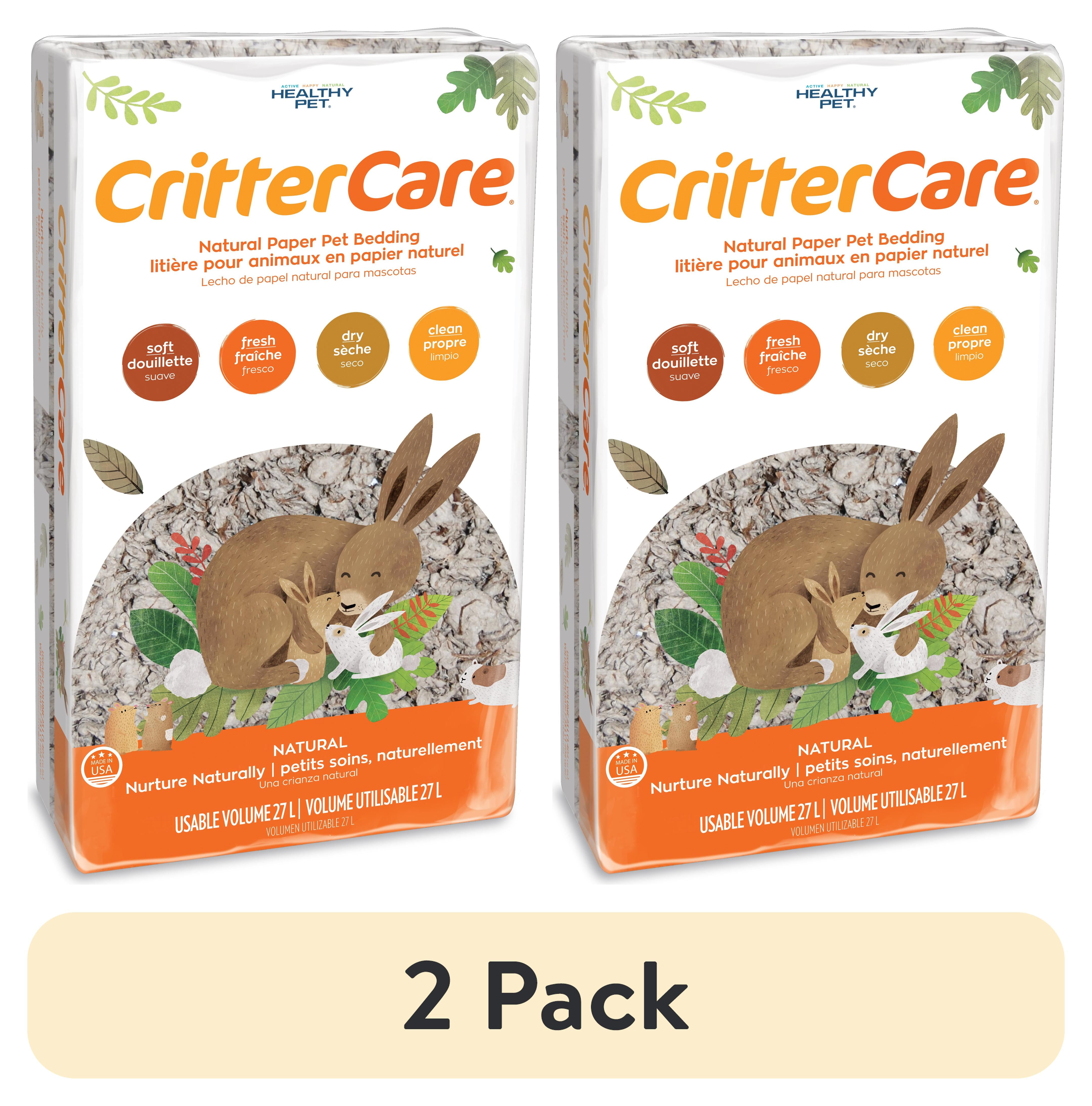 (2 pack) CritterCare Natural Paper Small Pet Bedding, Brown, 27L