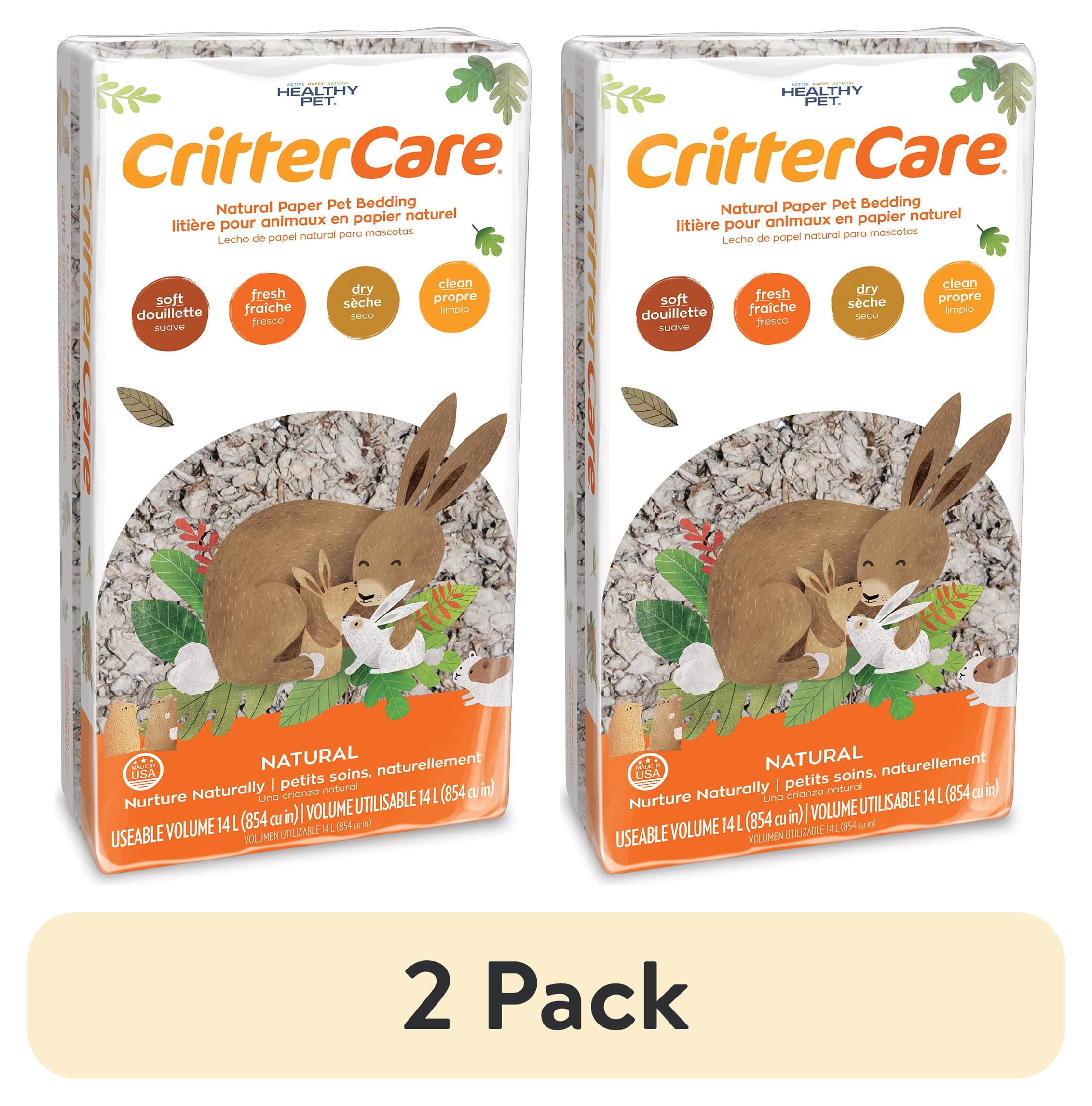 (2 pack) Crittercare Natural Paper Small Pet Bedding, 14 L