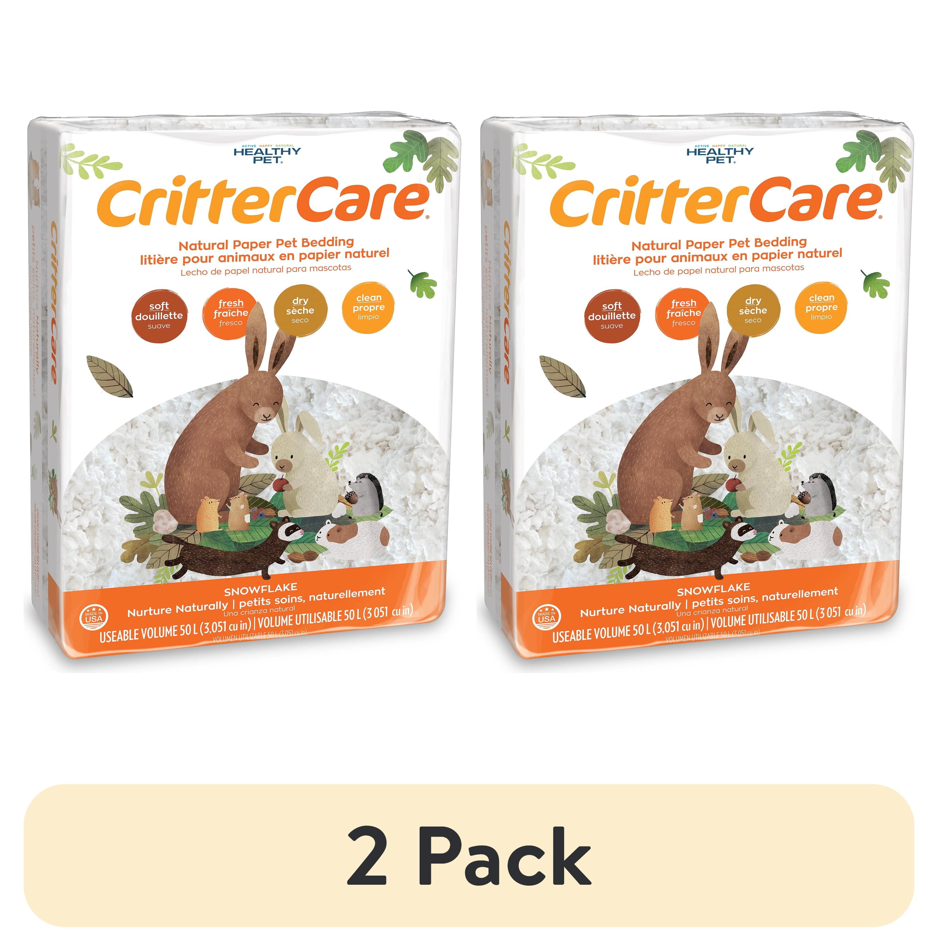 (2 pack) Crittercare Snowflake Paper Small Pet Bedding, 50 L