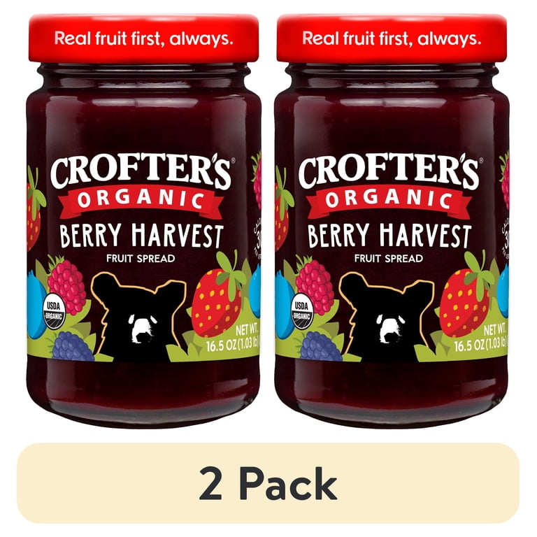 2 pack) Crofter's Organic Berry Harvest Premium Fruit Spread, 16.5