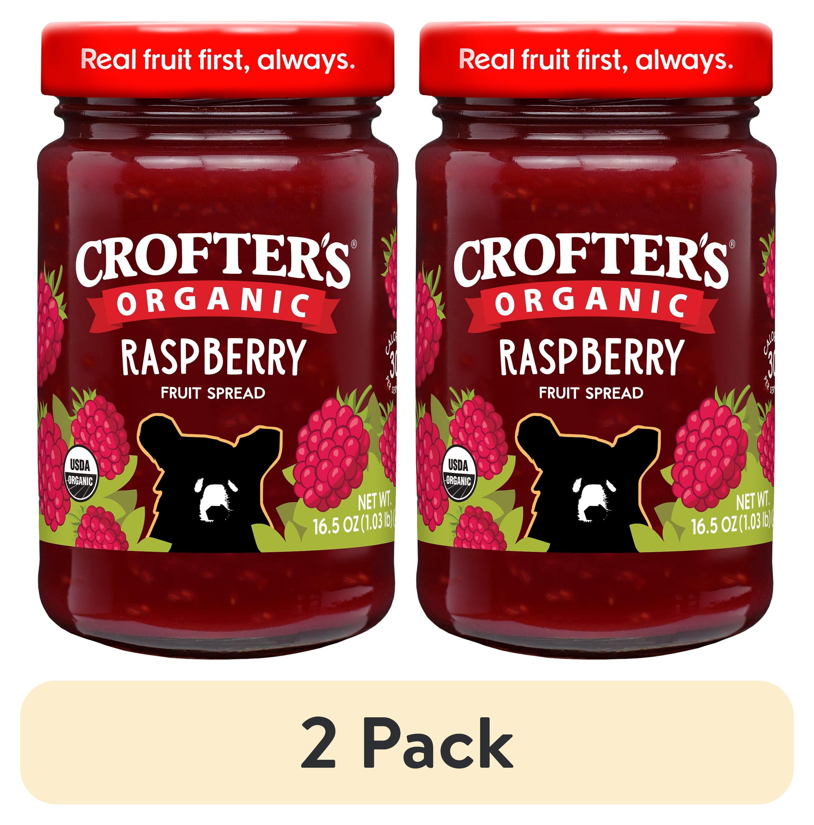 (2 pack) Crofter’s Organic Raspberry Premium Fruit Spread, 16.5 oz