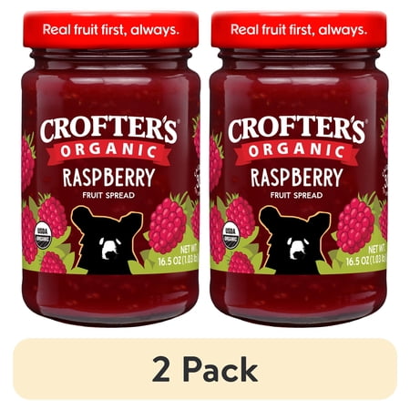 (2 pack) Crofter’s Organic Raspberry Premium Fruit Spread, 16.5 oz