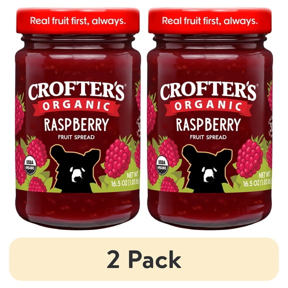 (2 pack) Crofter’s Organic Raspberry Premium Fruit Spread, 16.5 oz
