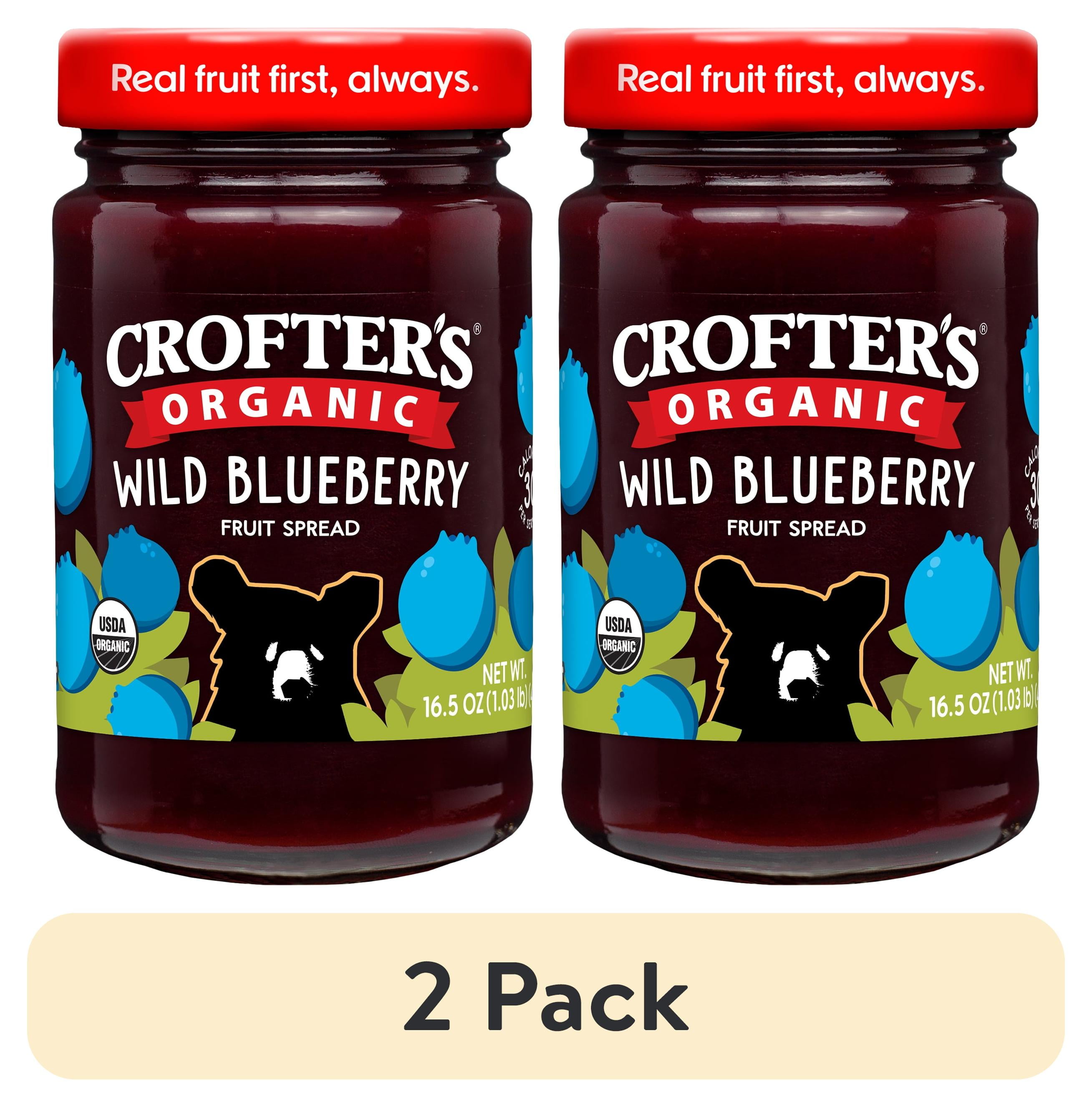 (2 pack) Crofters Organic Wild Blueberry Premium Fruit Spread, 16.5 oz