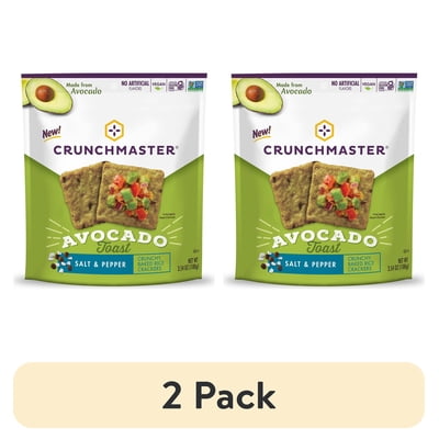 (2 pack) Crunchmaster Avocado Toast Cracker, Salt & Pepper, Gluten Free Cracker, 3.54 oz.