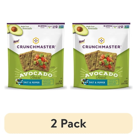 (2 pack) Crunchmaster Avocado Toast Cracker, Salt & Pepper, Gluten Free Cracker, 3.54 oz.
