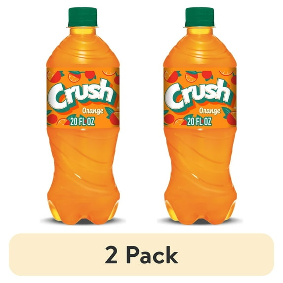 (2 pack) Crush Caffeine Free Orange Soda Pop, 20 fl oz, Bottle