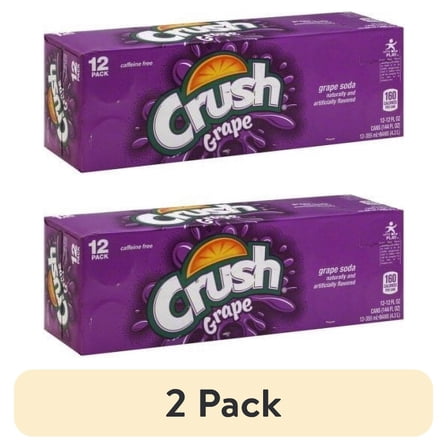 (2 pack) Crush Grape Soda 12 oz Cans - Pack of 12