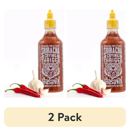 (2 pack) Crying Thaiger Authentic Sriracha Sauce 17 oz Squeeze Bottle, Original Flavor
