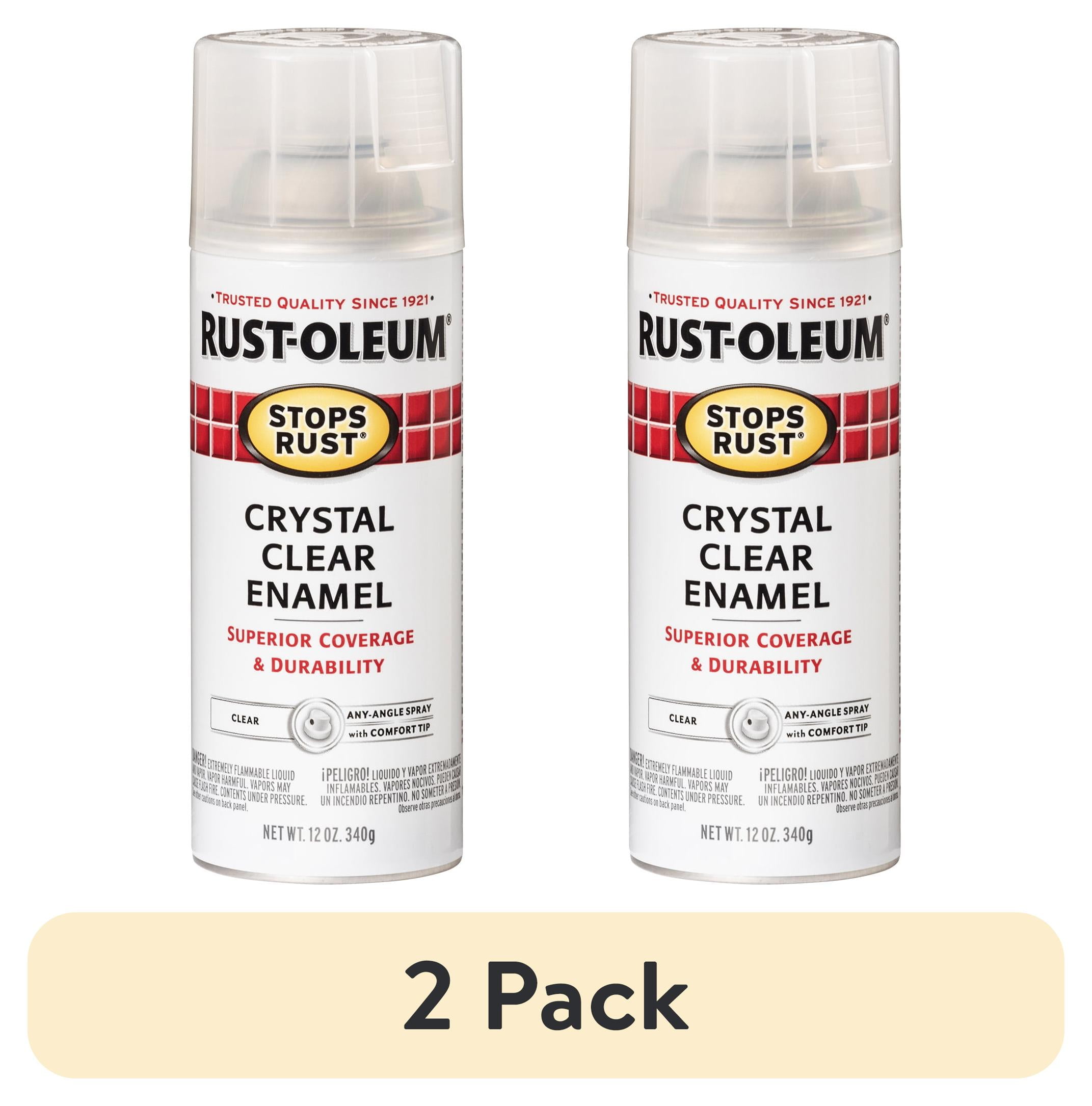 2 pack) Clear, Rust-Oleum Stops Rust Protective Enamel Satin Spray