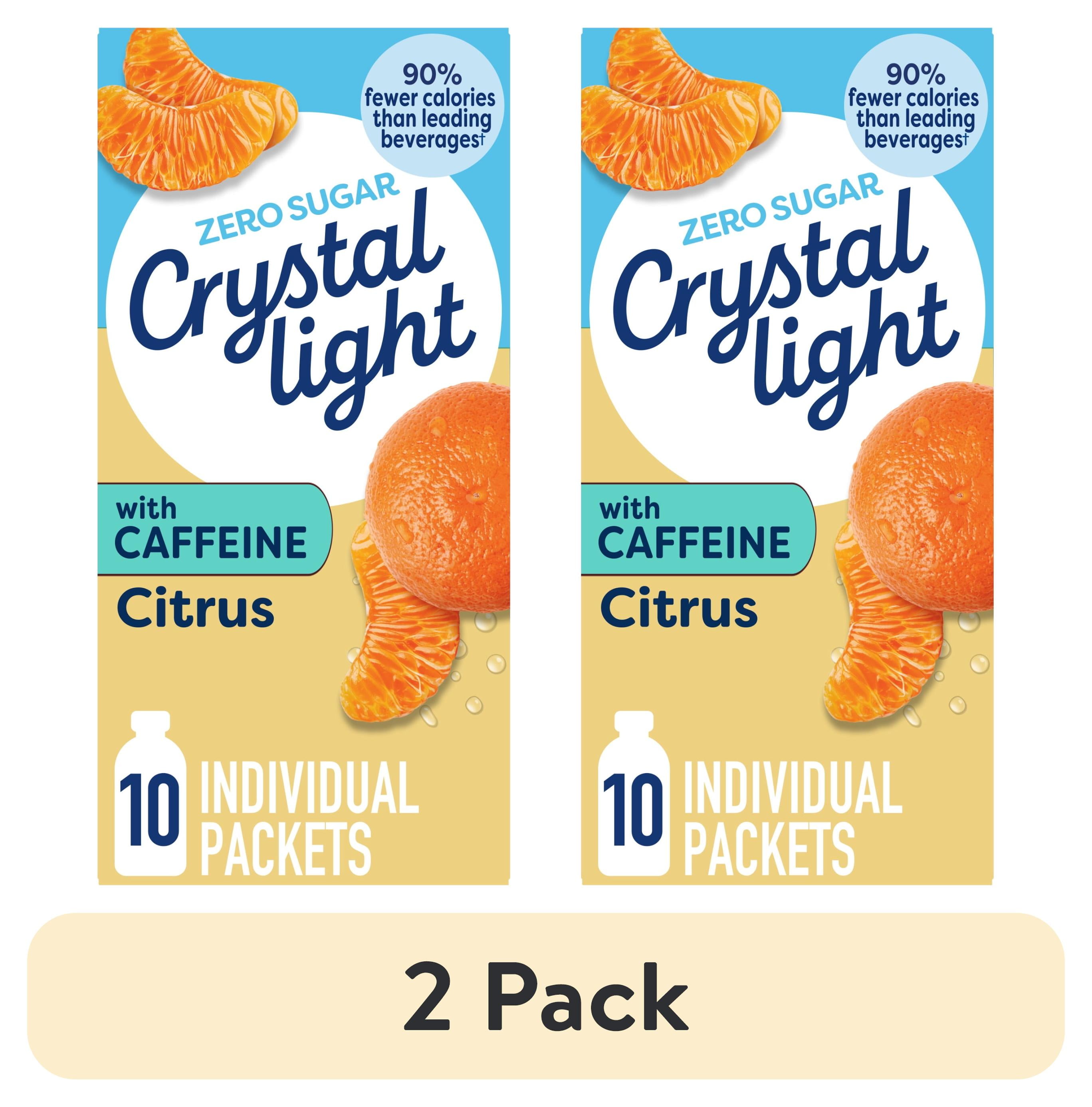 2 pack) Crystal Light Drink Mix with Caffeine, 10 Packets, for