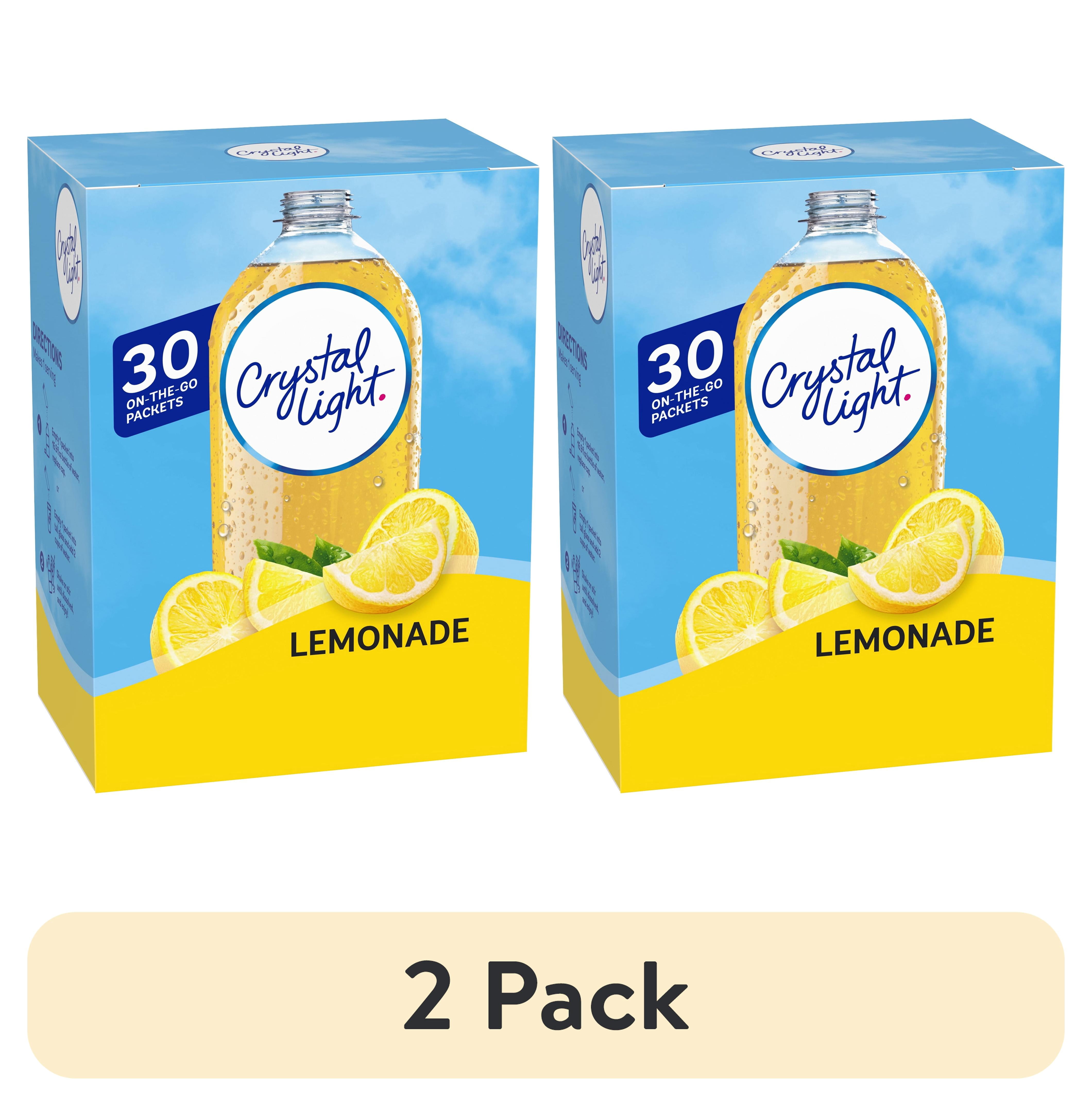 (2 pack) Crystal Light Drink Mix, Lemonade, On The Go Packets, 30 ct Box