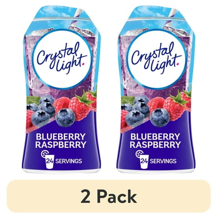(2 pack) Crystal Light Liquid Blueberry Raspberry Naturally Flavored Drink Mix, 1.62 fl oz Bottle