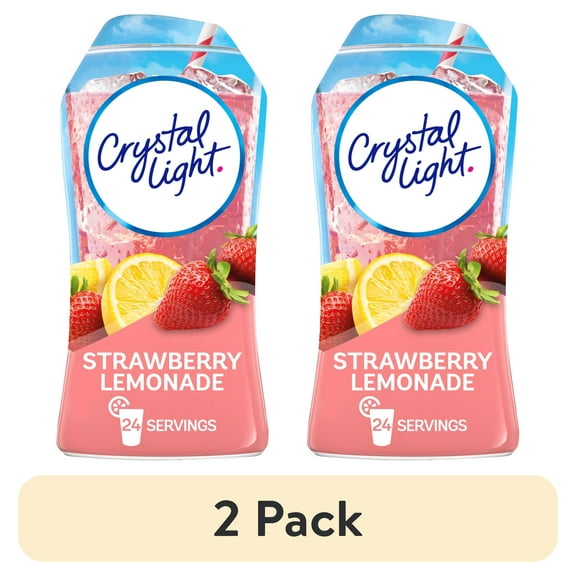 (2 pack) Crystal Light Liquid Strawberry Lemonade Naturally Flavored Drink Mix, 1.62 fl oz Bottle