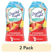 (2 pack) Crystal Light Liquid Strawberry Pineapple Refresh Naturally Flavored Drink Mix with Caffeine, 1.62 fl oz Bottle
