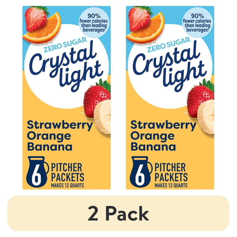 2 pack) Crystal Light Drink Mix, 6 Pitcher Packets, for Flavorful