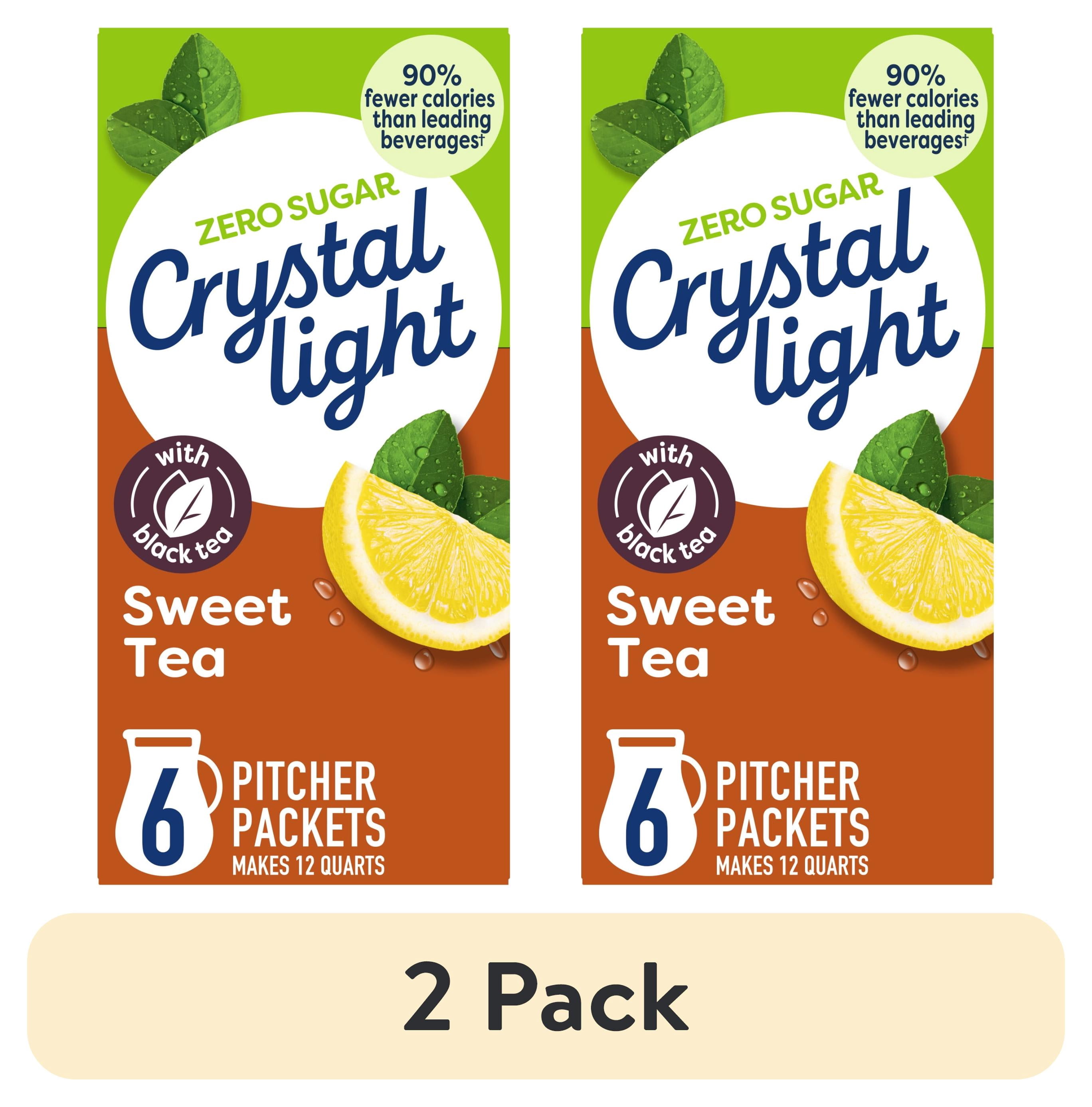 (2 pack) Crystal Light Drink Mix, 6 Pitcher Packets, for Flavorful Hydration and Shareable Refreshment, Sweet Tea Natural Flavor, Made with Black Tea, 1.56 oz