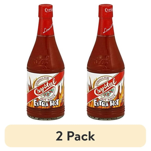 (2 pack) Crystal Louisiana's Pure Hot Sauce, Extra Hot, 6 Ounce Bottle