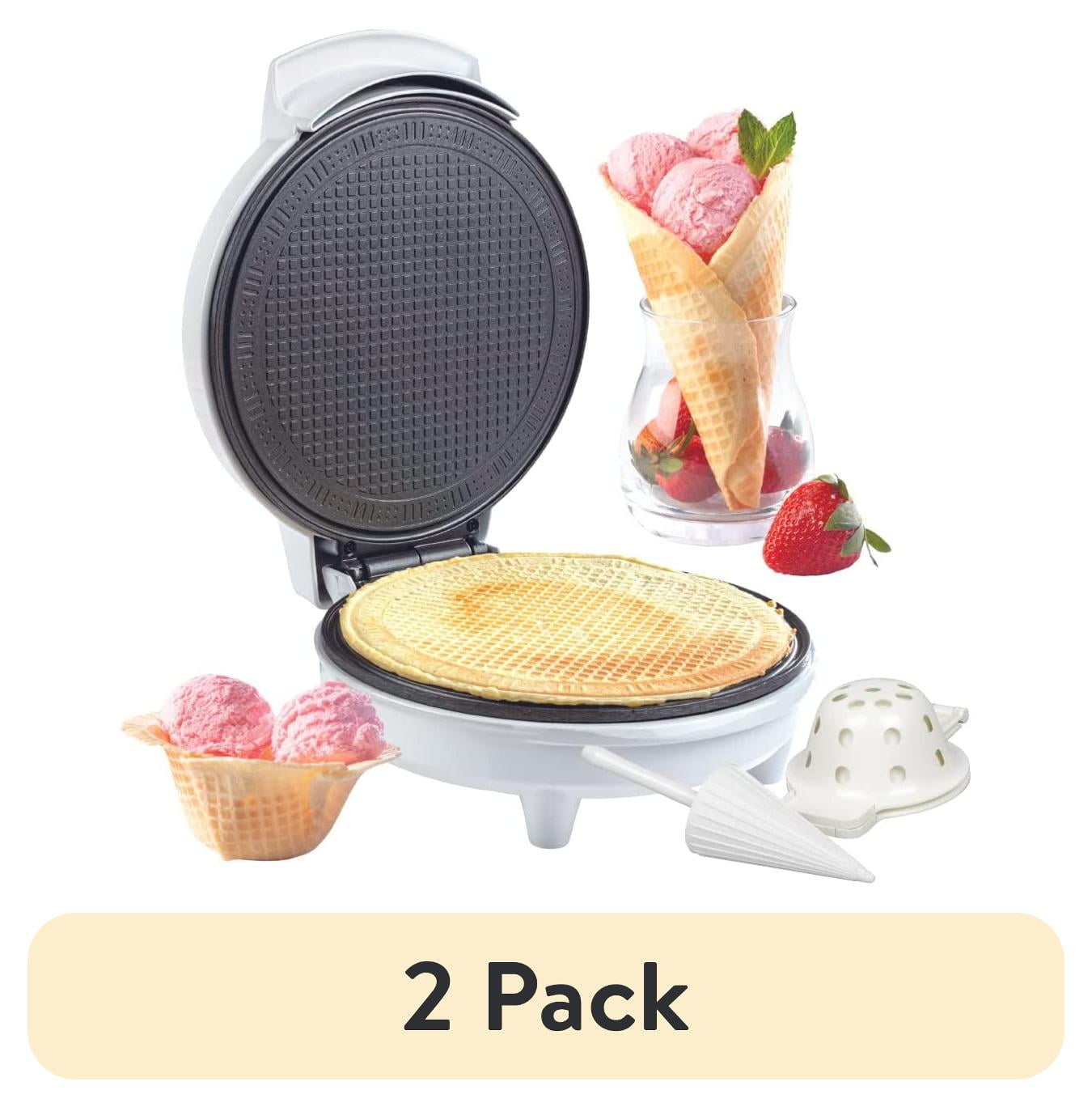 CucinaPro Waffle Cone Maker, Nonstick Plates, Includes Cone Roller
