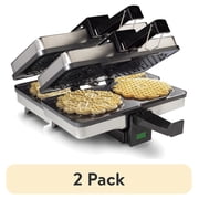 2 pack CucinaPro Pizzelle Maker- Non Stick Electric Baker Press Makes Two 5-Inch Cookies at Once- Recipe Guide Included